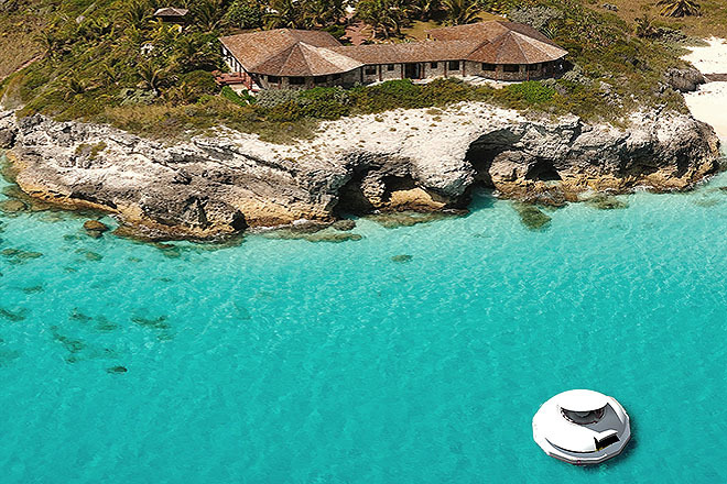 Una suite flotante en Bahamas.