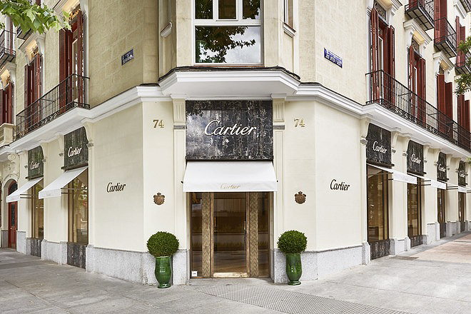 Fachada de la boutique de Cartier en la calle Serrano (Madrid).