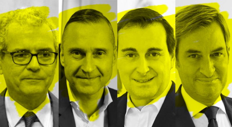 De izquiera a derecha: Pablo Isla, CEO de Inditex; Ralf Wein, director general de H&M en España; Toni Ruiz, CEO de Mango; y Jaume Miquel, CEO de Tendam.
