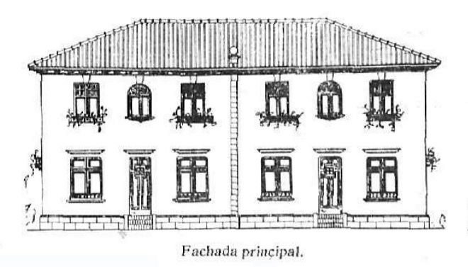 Una de las tipologas existentes en la colonia, con dos casas adosadas. (Dibujos de Enrique Pfitz en la Hemeroteca de la BNE)