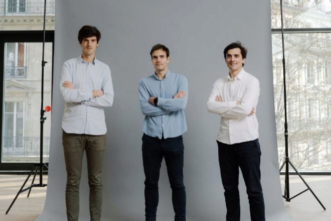 Fundadores de PayFit (de izquierda a derecha): Ghislain de Fontenai, lead delta team; Firmin Zocchetto, CEO; y Florian Fournier, deputy CEO.