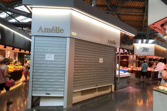 Antiguo establecimiento de Amélie en el Mercado de Sant Antoni.