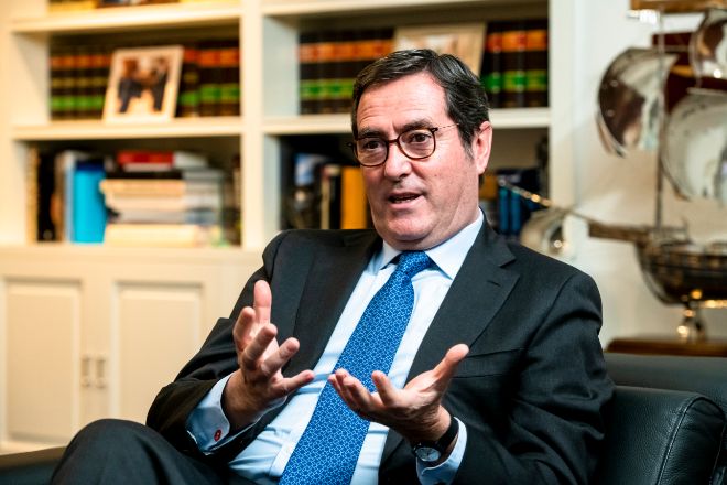 El presidente de la CEOE, Antonio Garamendi, en la entrevista con EXPANSIÓN.
