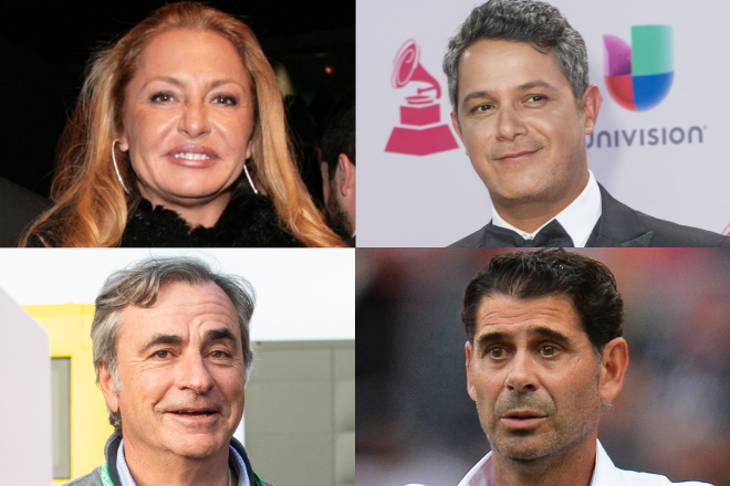 La periodista Cristina Tárrega, el cantante Alejandro Sanz, el piloto Carlos Sainz y el futbolista Fernando Hierro son algunos de los afectados.