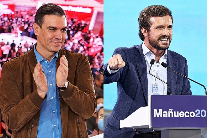 Pedro Sánchez, presidente del Gobierno, y Pablo Casado, líder del PP.