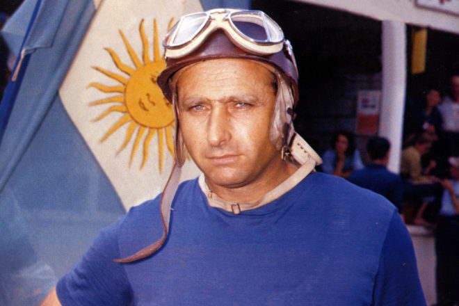 Retrato de Juan Manuel Fangio.