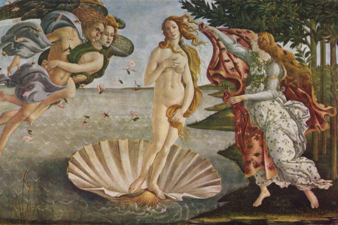El nacimiento de Venus, de Sandro Botticelli.