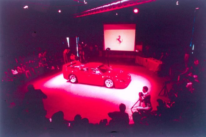 Presentacin oficial del Ferrari F40 en 1987.