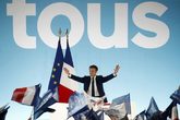 Emmanuel Macron tras el triunfo electoral de ayer