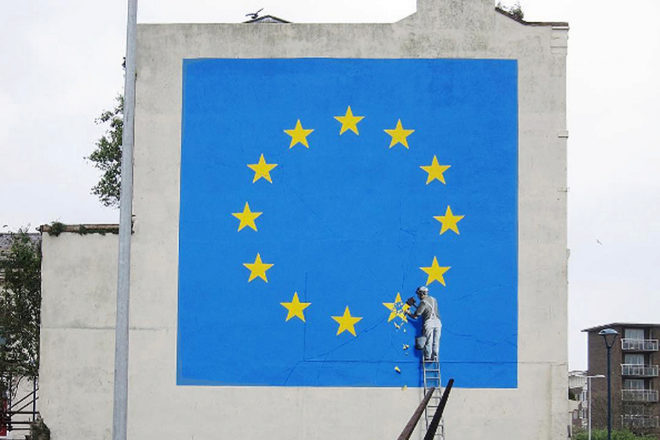 Brexit. El mural sirvió para dar a conocer la posición de Banksy sobre la salida del Reino Unido de la Unión Europea.
