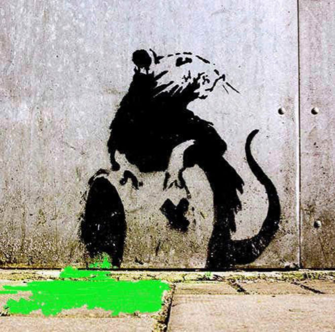 Toxic Rat, obra situada en Camden, Londres.