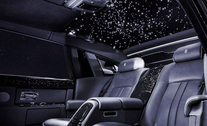 Iluminación interior cielo estrellado de Rolls Royce