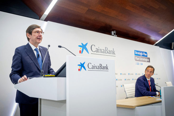 José Ignacio Goirigolzarri, presidente de CaixaBank, y Gonzalo Gortázar, consejero delegado de la entidad.