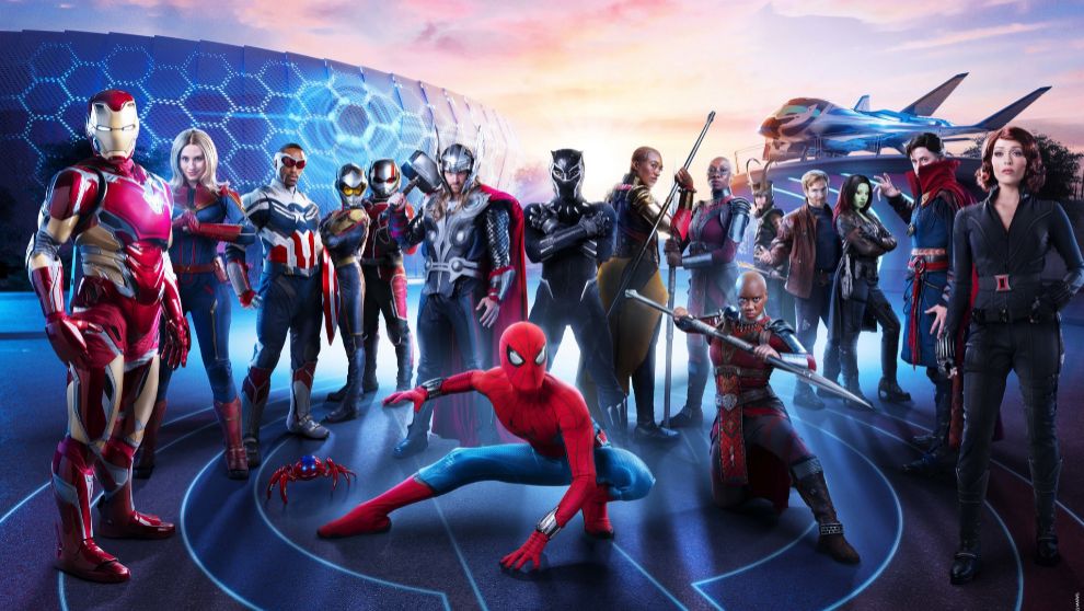 Los superhroes del novedoso Marvel Avengers Campus.