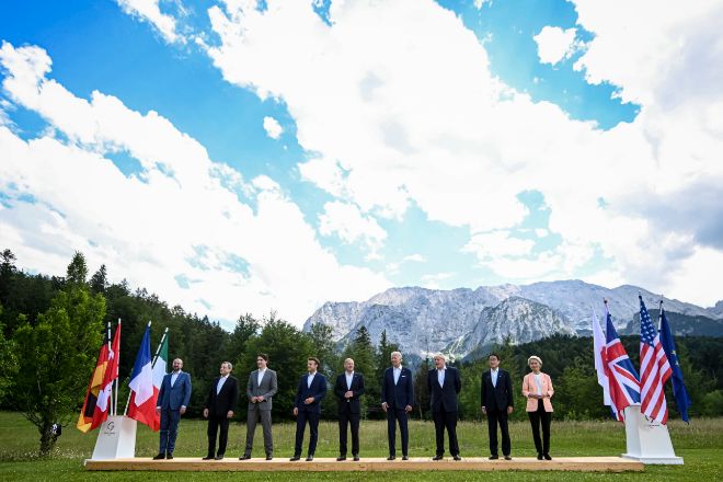 Los líderes del G7 reunidos en Elmau.