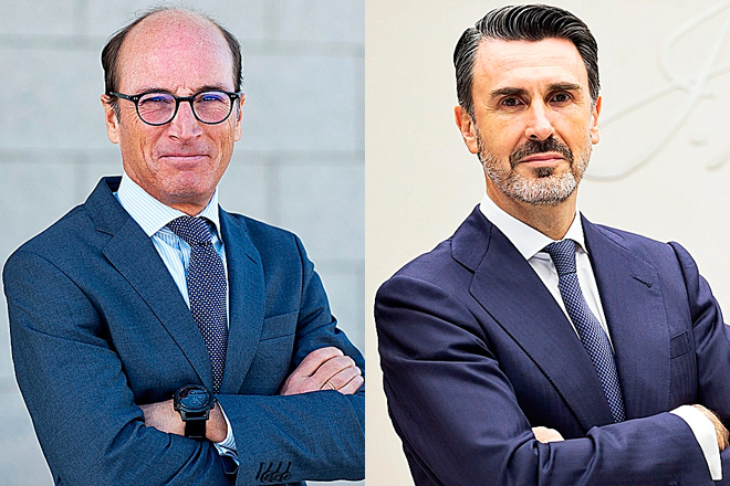 Ignacio Domínguez-Adame, responsable de Santander Corporate & Investment Banking (SCIB) de Europa Continental, e Ignacio de la Colina, presidente y CEO de JPMorgan en España y Portugal.