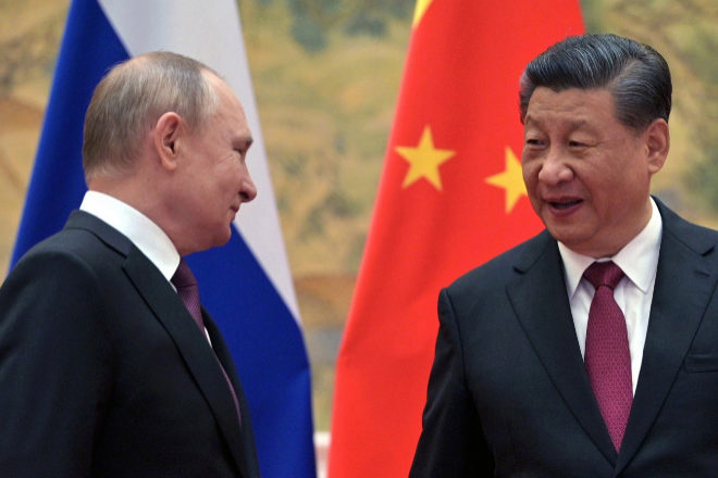 El presidente ruso, Vladímir Putin, y el mandatario chino, Xi Jinping.