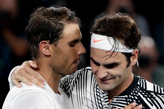 Rafa Nadal junto a Roger Federer.