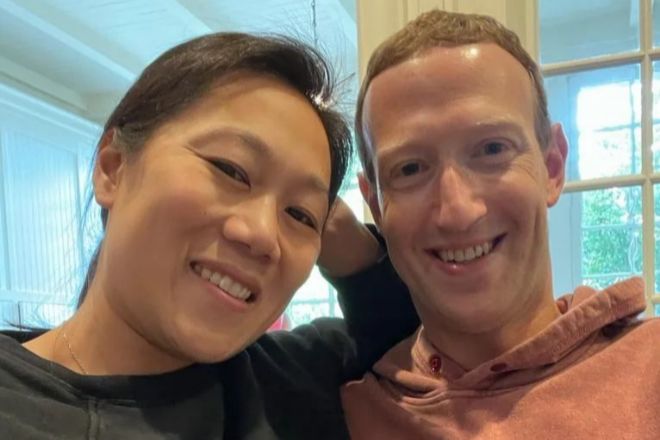Mark Zuckerberg y su esposa, Priscilla Chan, en la foto del anuncio publicada en Instagram.