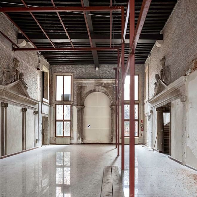 Uno de los magníficos salones del Palacio Diedo en Venecia, actualmente en fase de restauración. Se espera que abra al público en 2024 como Centro Berggruen Arts