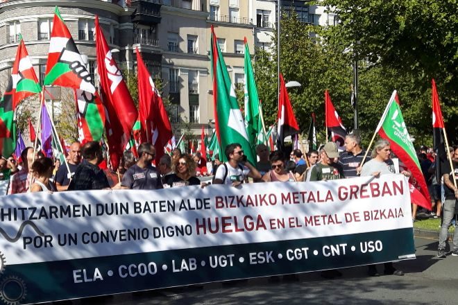 Los sindicatos preparan una semana de huelga en el Metal de Bizkaia