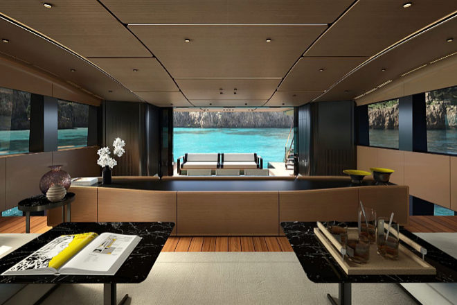 En la cubierta inferior se abre un alojamiento adicional a gusto del dueño: como cabina para dos personas VIP o de una más invitados.