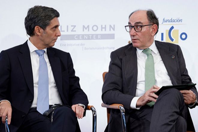 José María Álvarez-Pallete (izquierda), presidente de Telefónica, e Ignacio Sánchez Galán, presidente de Iberdrola.