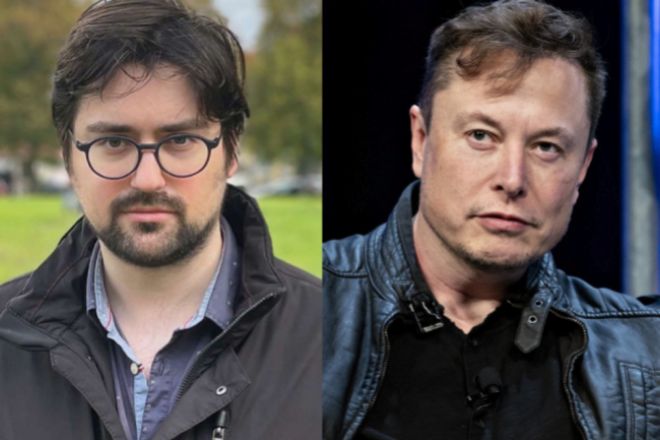Eugen Rochko, fundador de Mastodon, y Elon Musk, propietario de Twitter.