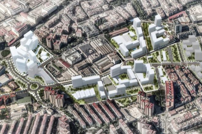 Recreación virtual del futuro barrio de Montesa en Esplugues (Barcelona).