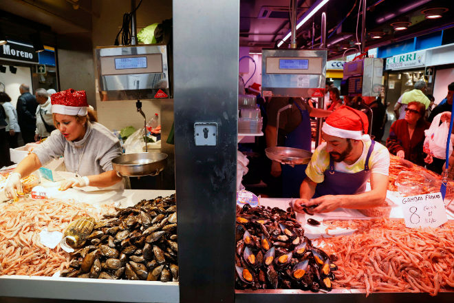 Las almejas y otros productos, disparados en la cena de Nochebuena
