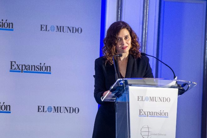 Isabel Díaz Ayuso, presidente de la Comunidad de Madrid, en el encuentro informativo organizado por EXPANSIÓN y 'El Mundo'.