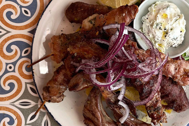Restaurante griego, Milos: Parrillada de carne