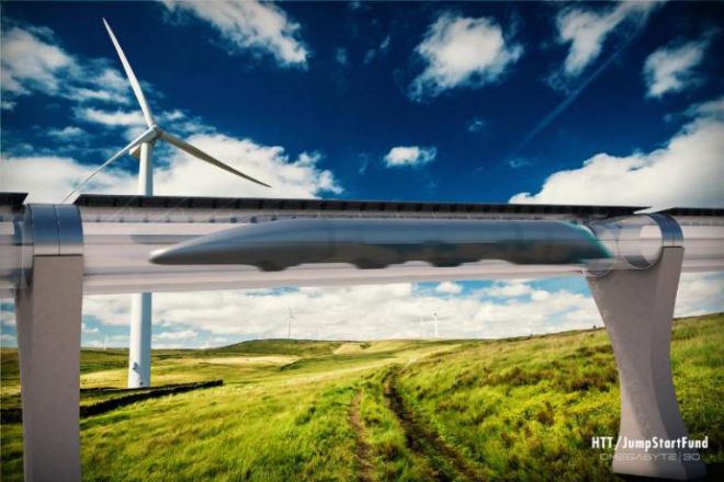 Hyperloop es un tren magnético que se alimenta de energía olar y se postula como una alternativa limpia y económica al transporte urbano y de largo recorrido
