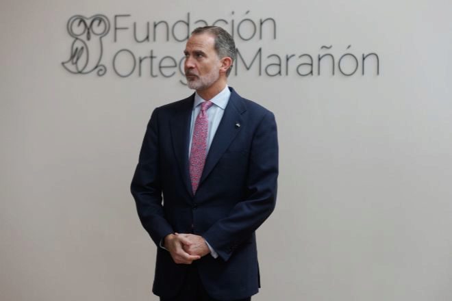 El rey de España, Felipe VI, en la inauguración del Espacio Cultural Ortega-Marañón, el pasado viernes.