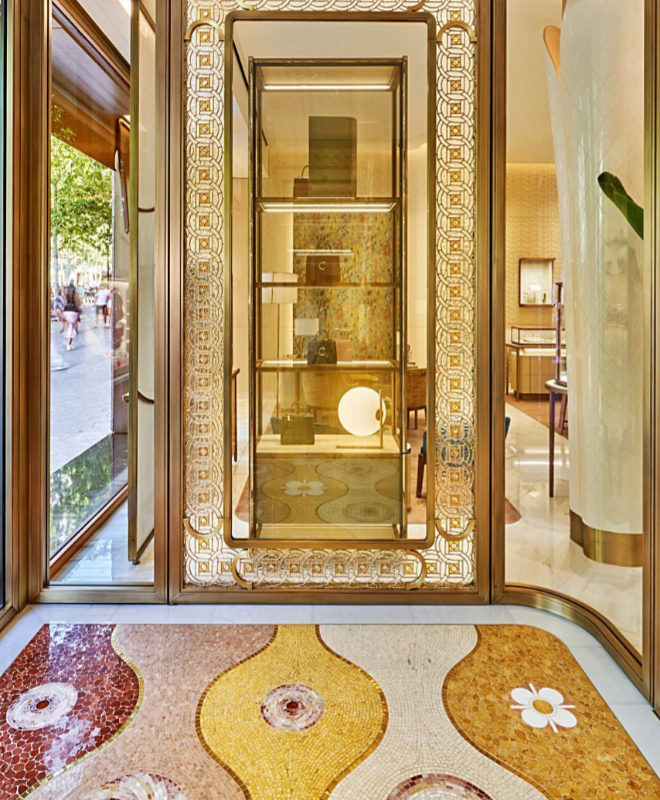 Los suelos de la artesana Livia Garreta en la boutique de Cartier en Barcelona