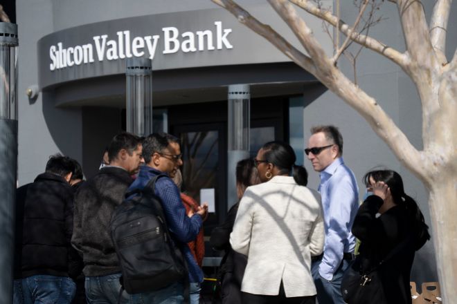 En la imagen, una oficina de Silicon Valley Bank el pasado lunes.