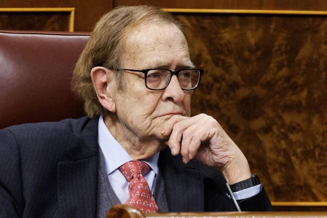 Ramón Tamames, candidato de la fallida segunda moción de censura contra el Gobierno de Pedro Sánchez.