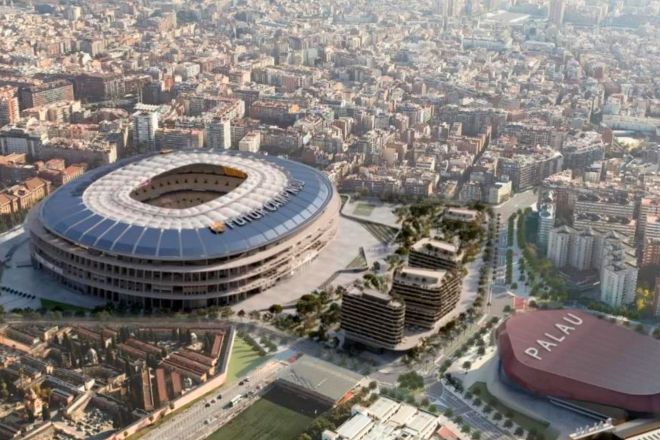 Proyecto de remodelación del Camp Nou y del Palau Blaugrana, las dos principales acutaciones del Espai Barça.