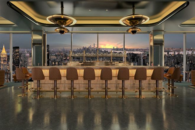 Barra del "cocktail-bar" Nubeluz, en la planta 50 del The Ritz Carlton New York Nomad.