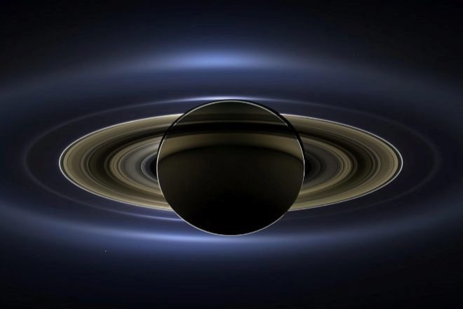 Una imagen de Saturno tomada desde la nave Cassini.