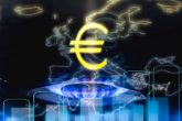 Montaje con gas, el símbolo del euro y el mapa de Europa