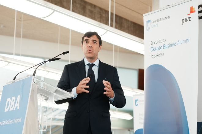 El presidente de Kutxabank, Antón Arriola, este martes en Bilbao.