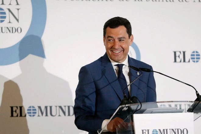 Juanma Moreno pide una mayoría absoluta de Feijóo para no depender del «populismo» de Vox