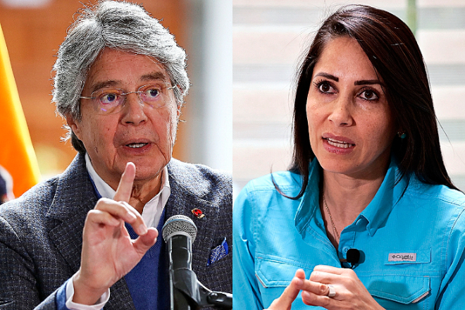 Guillermo Lasso no se presenta a la reelección (izquierda) y Luisa González es la candidata elegida por Correa.