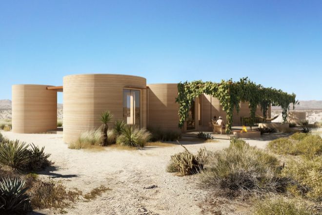 Estas cabañas forman parte del hotel El Cósmico situado en el desierto de Marfa (Texas).