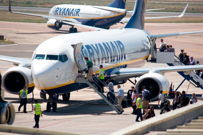 Aviones de Ryanair en España.