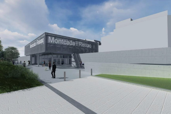 En la imagen, una simulación de la nueva estación de Montcada.