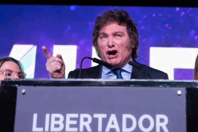 Javier Milei, aspirante de La Libertad Avanza a la presidencia de Argentina.