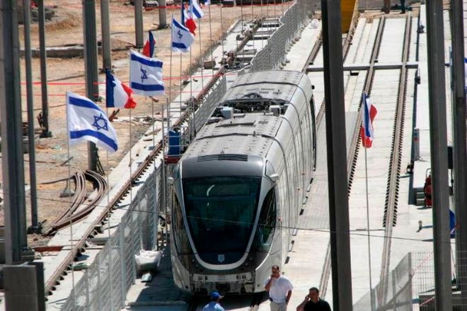 Imagen de la red e tranvías de Jerusalén.