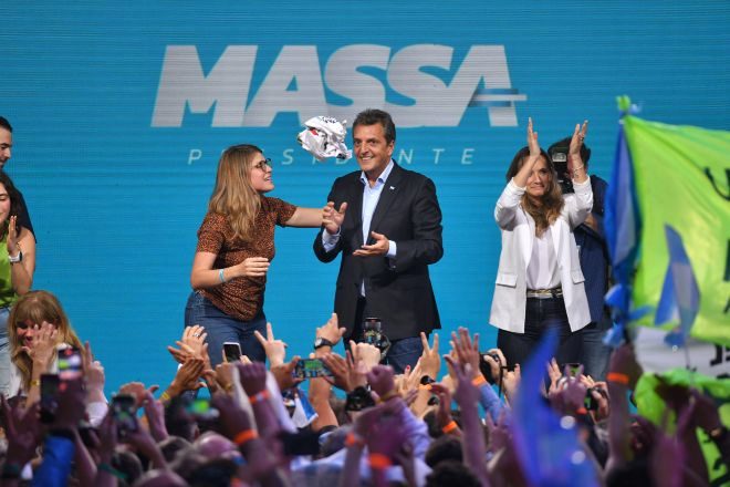 El candidato de Unión por la Patria a la presidencia de Argentina y actual ministro de Economía, Sergio Massa.